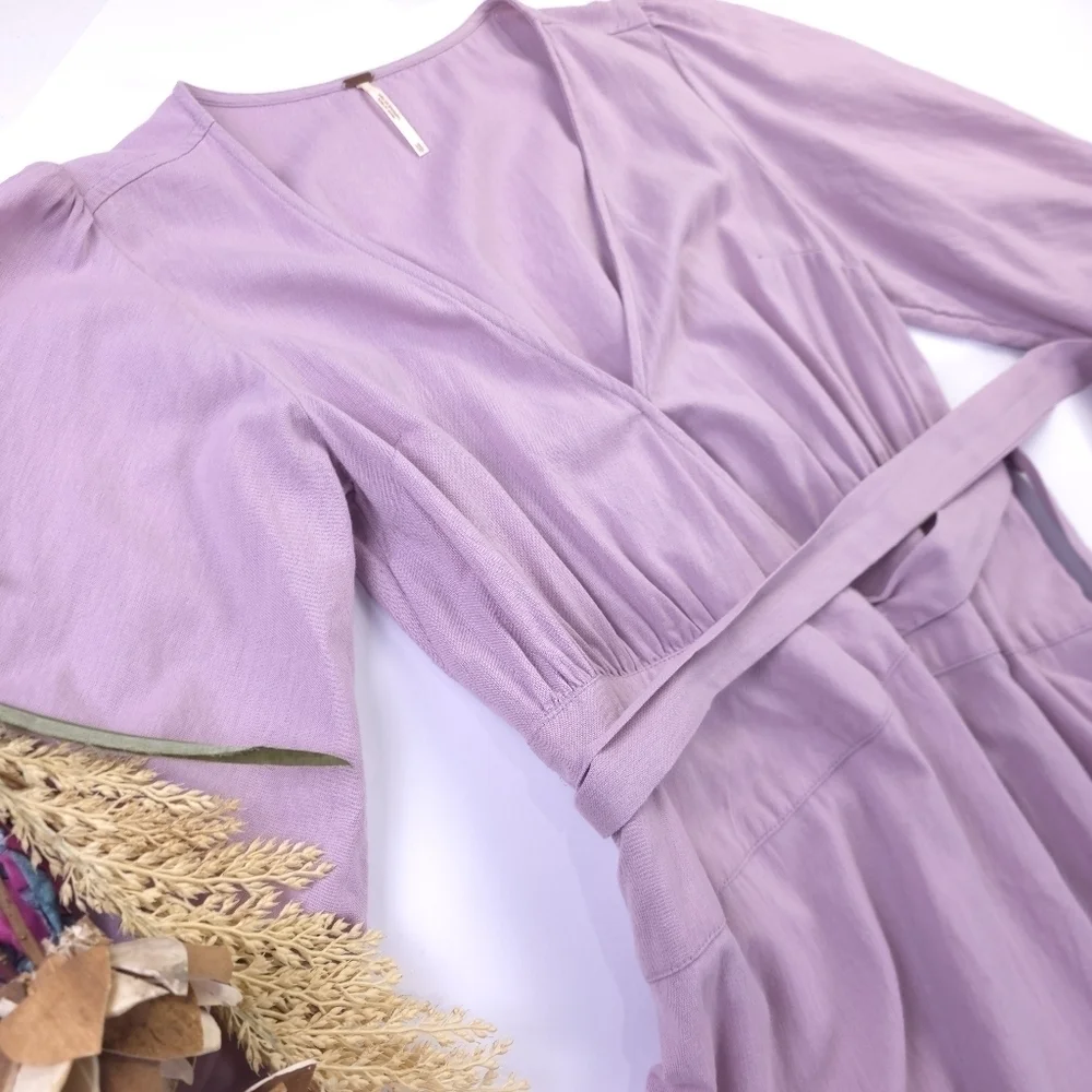 Free People Elegant Lavender Wrap Maxi Dress Sz Xs - Picture 8 of 11